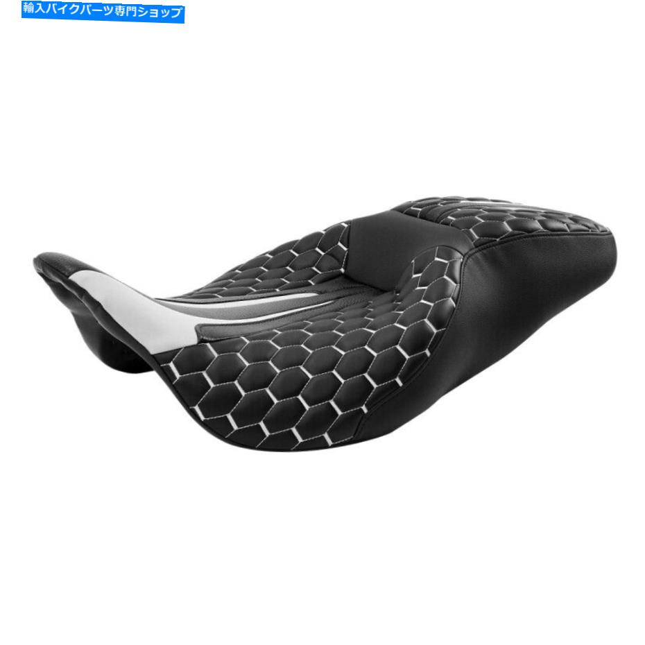 Seats ハーレーストリートグライドに適したドライバーの助手席2009-2022ブラック＆グレーホワイト Driver Passenger Seat Fit For Harley Street Glide 2009-2022 Black & Gray White【並行輸入品】