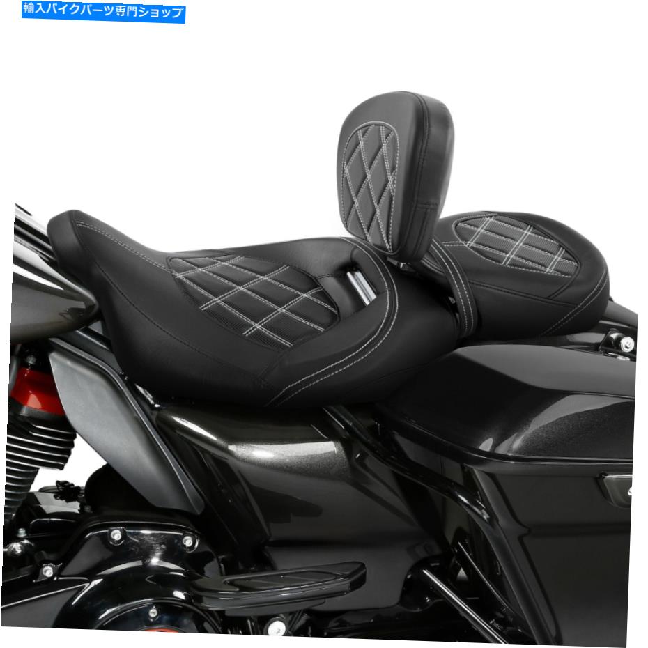 Seats ハーレーストリートグライドにフィットするブラックホワイトドライバーの助手席ライダーパッド09-2022 Black White Driver Passenger Seat Rider Pad Fit For Harley Street Glide 09-2022【並行輸入品】 79,860円