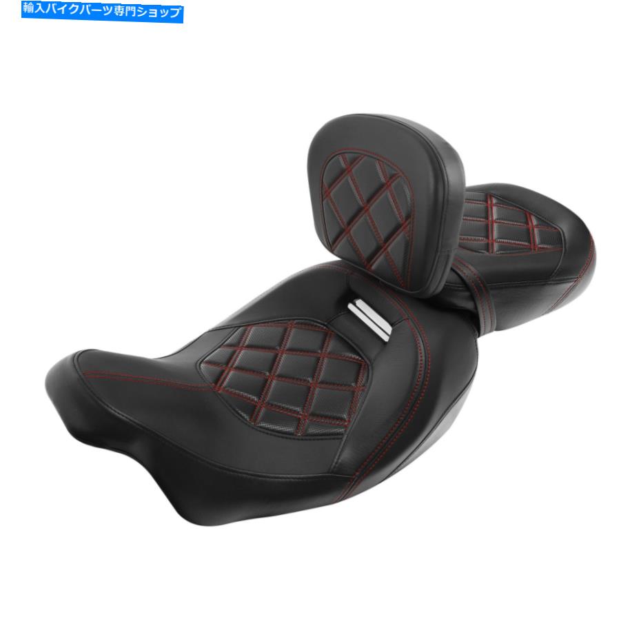 Seats ブラックレッドドライバーの助手席ライダーパッドハーレーツーリングロードキングにフィット09-23 Black Red Driver Passenger Seat Rider Pad Fit For Harley Touring Road King 09-23【並行輸入品】｜Us Custom Parts Shop USDM