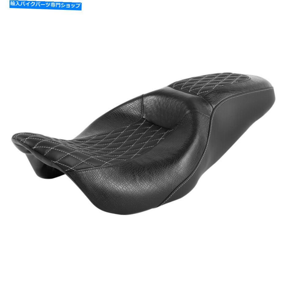 Seats ハーレーツーリングロードグライド2009-2022にぴったりの黒＆ホワイトドライバーの助手席 Black & White Driver Passenger Seat Fit For Harley Touring Road Glide 2009-2022【並行輸入品】