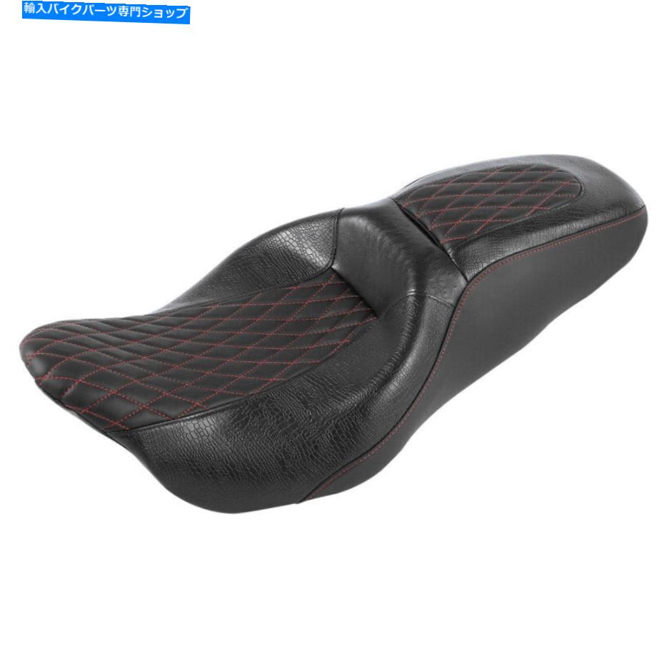 Seats ドライバー助手席ハーレーCVOストリートロードグライドにフィットする赤いステッチ09-2022 Driver Passenger Seat Red Stitching Fit For Harley CVO Street Road Glide 09-2022【並行輸入品】