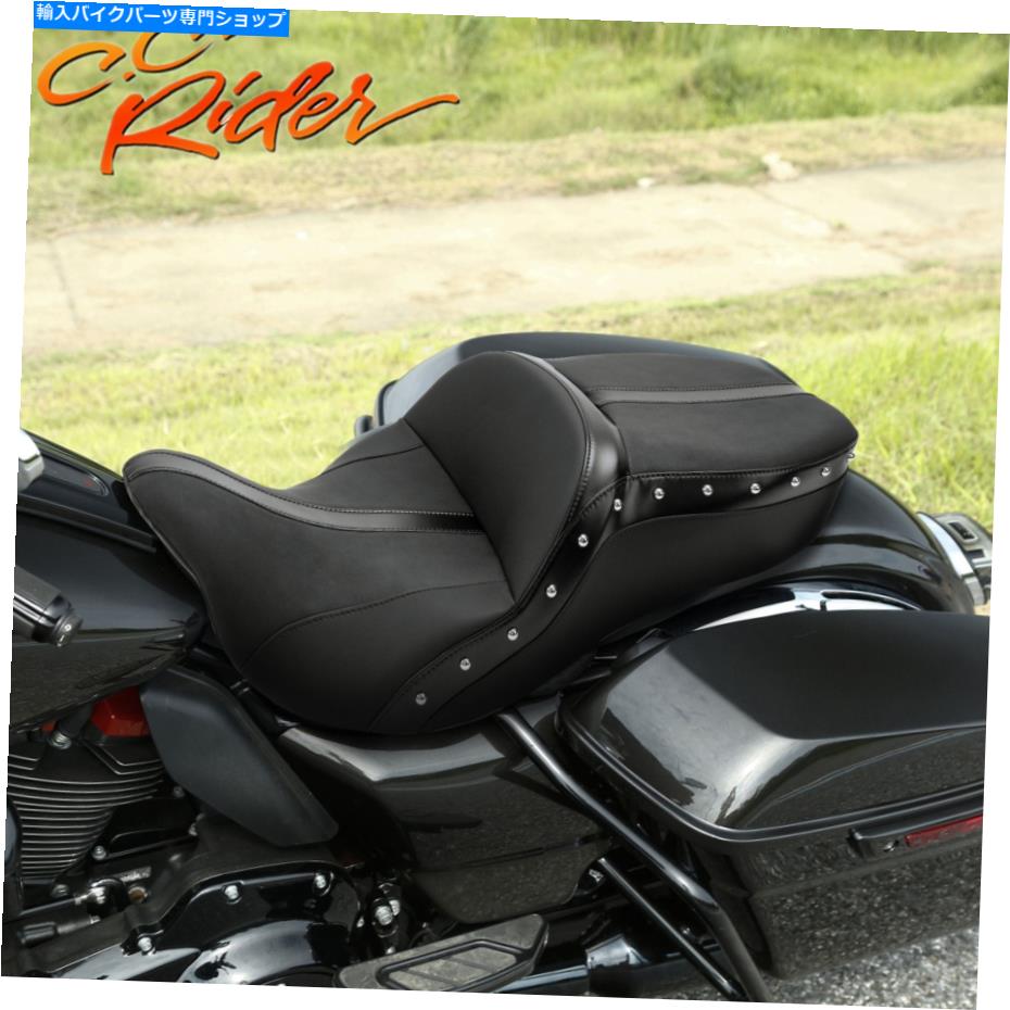 Seats C.C.ライダーブラックドライバー助手席ハーレーCVOエレクトラグライド2009-2022に適しています C.C.RIDER Black Driver Passenger Seat Fit For Harley CVO Electra Glide 2009-2022【並行輸入品】