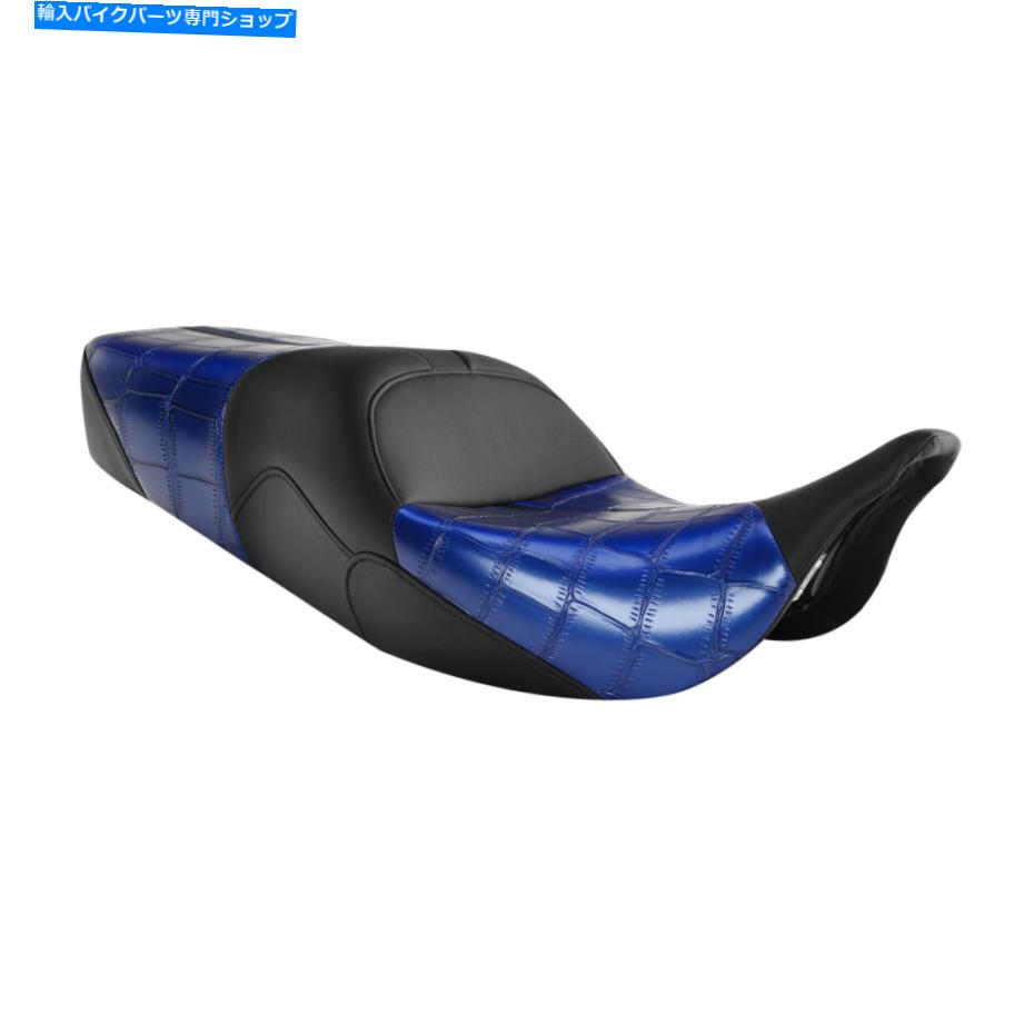 Seats ハーレーロードグライドに適した手作りドライバーの乗客2UPシート09-22ブラック+ブルー Handcrafted Driver Passenger 2Up Seat Fit For Harley Road Glide 09-22 Black+Blue【並行輸入品】