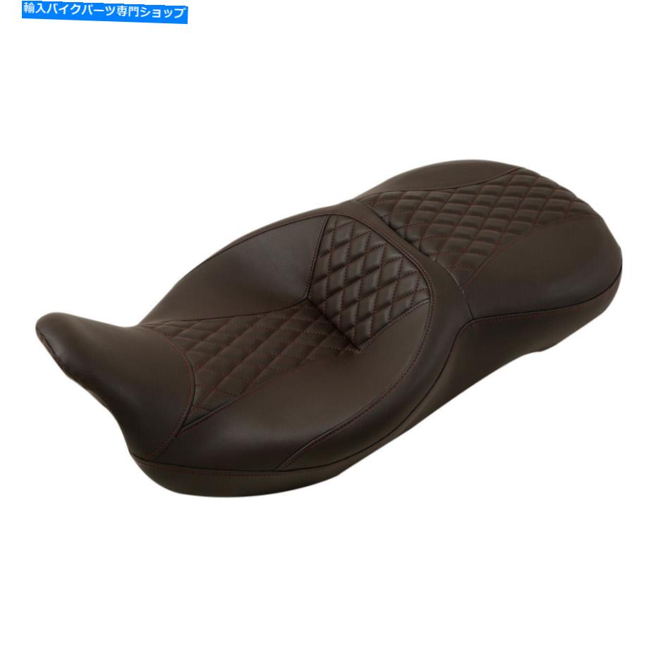 Seats ハーレーツーリングロードストリートグライド2009年にぴったりのブラウンドライバーの助手席 Brown Driver Passenger Seat Fit For Harley Touring Road Street Glide 2009-up【並行輸入品】