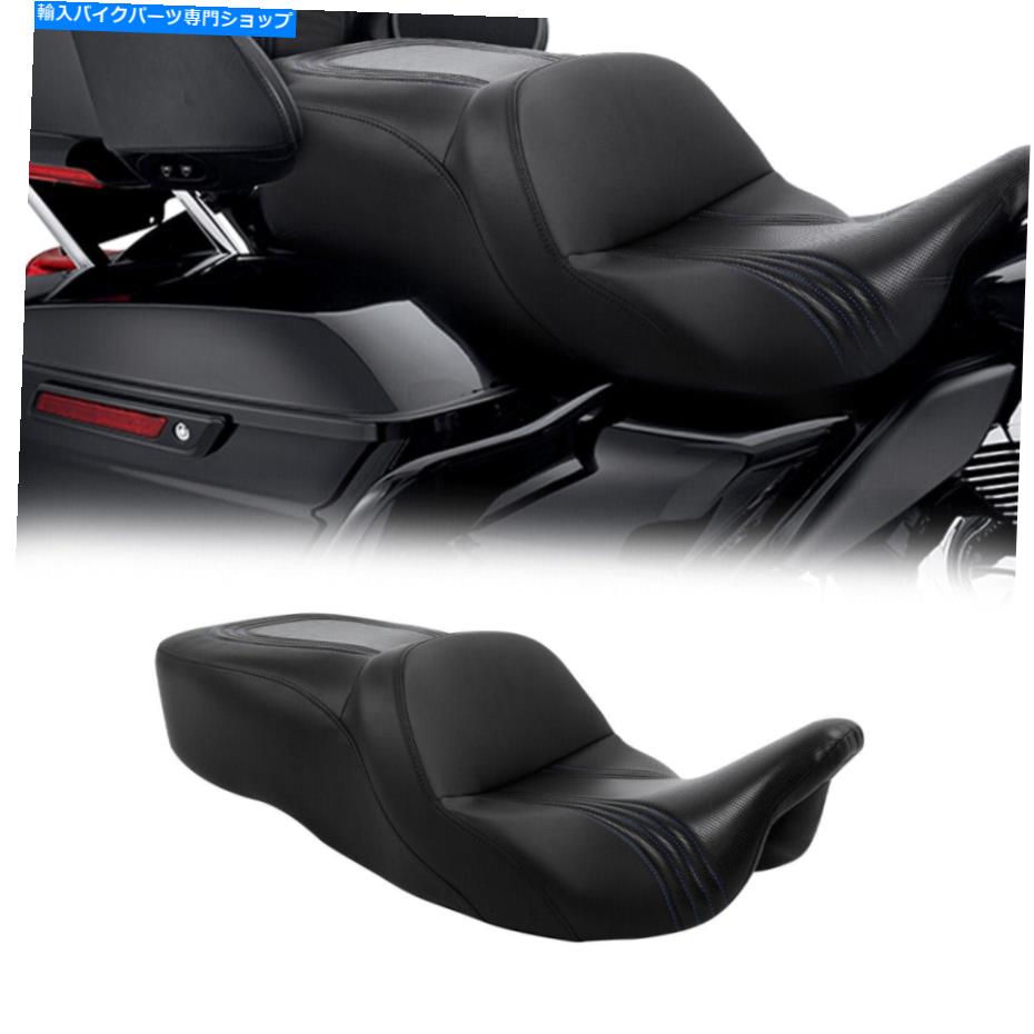 Seats ハーレーエレクトラグライドロードキングに適したブラックドライバーライダーの助手席 Black Driver Rider Passenger Seat Fit For Harley Electra Glide Road King 09-22【並行輸入品】
