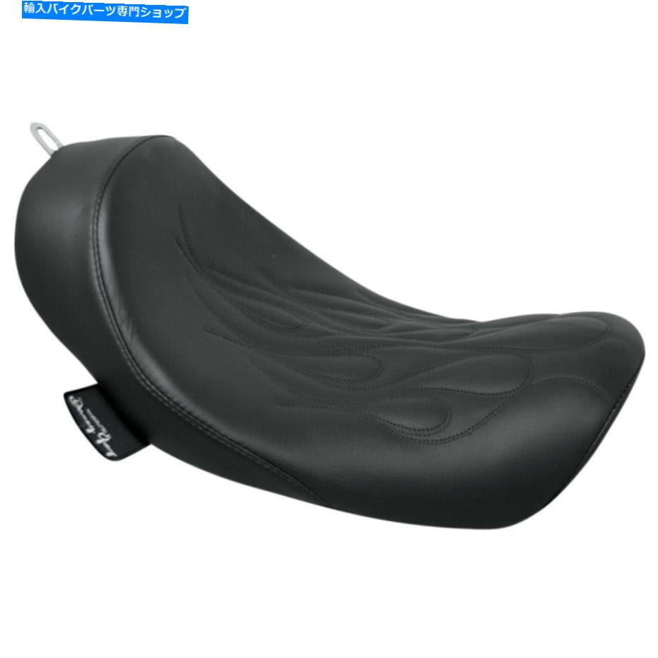 Seats ダニーグレイフレームステッチブラックビニールバットクラックハーレーダイナのソロシート06-16 Danny Gray Flame Stitch Black Vinyl Buttcrack Solo Seat for Harley Dyna 06-16【並行輸入品】
