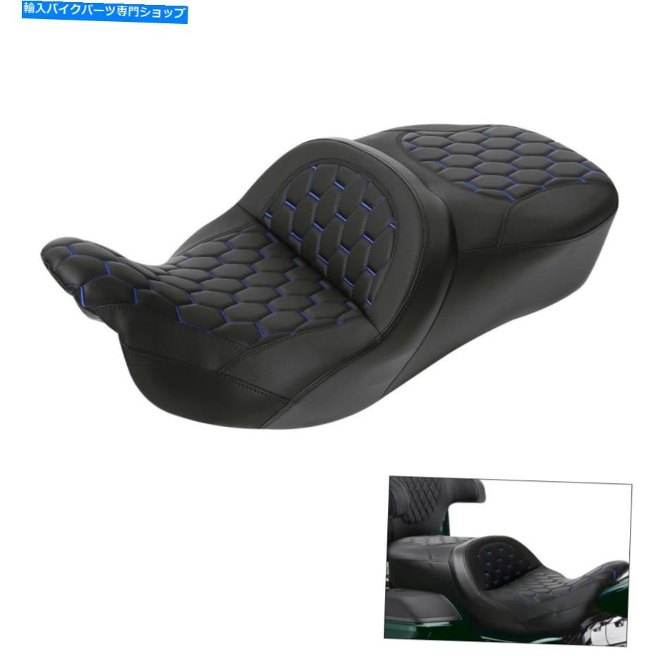 Seats ハーレーエレクトラストリートグライドに適したブルーステッチライダーの助手席09-22 20 Blue Stitching Rider Passenger Seat Fit For Harley Electra Street Glide 09-22 20【並行輸入品】