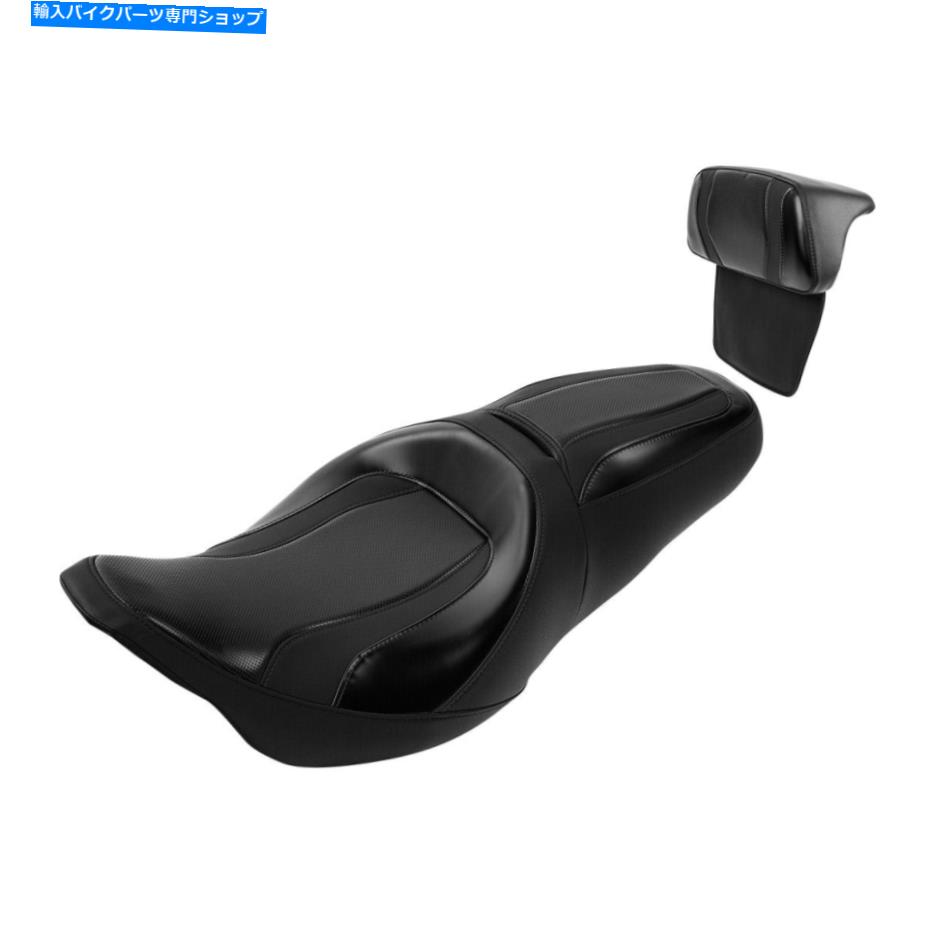 Seats ハーレーロードキンググライドに適した黒い乗客ドライバーシート乗客パッド14-22 Black Passenger Driver Seat Passenger Pad Fit For Harley Road King Glide 14-22【並行輸入品】