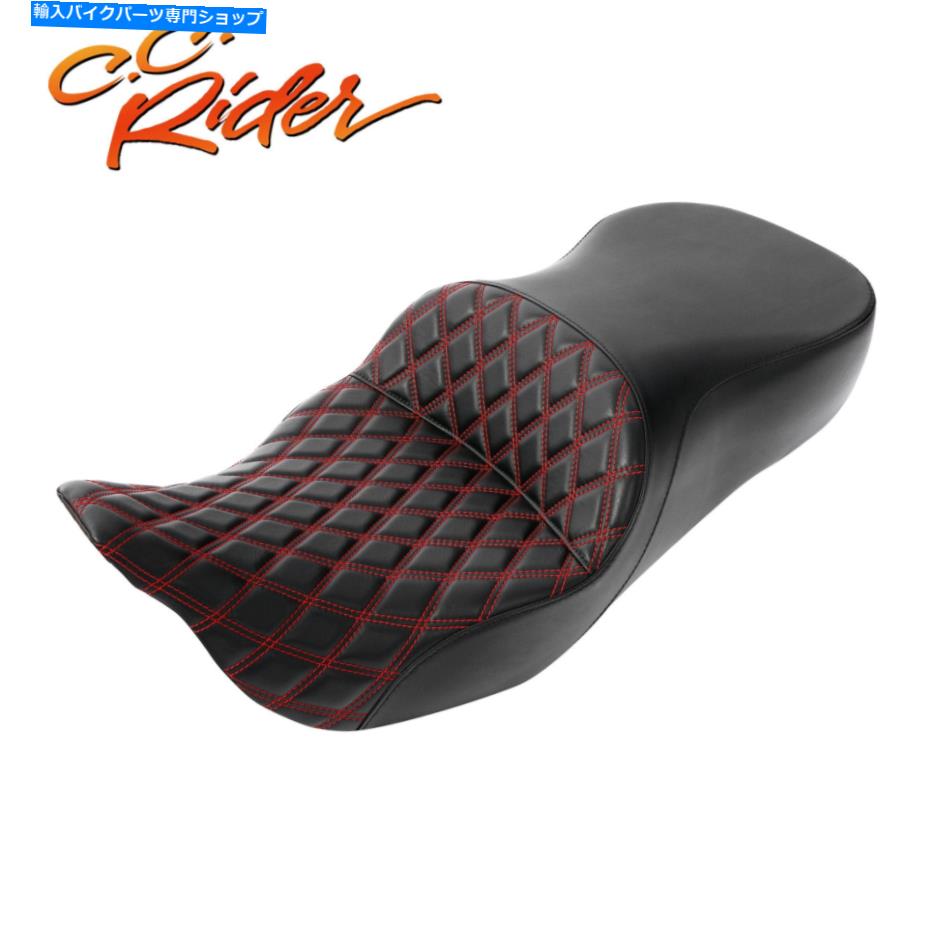 Seats C.C.ハーレーストリートロードグライドに適したライダードライバーと助手席 C.C. RIDER Driver & Passenger Seat Fit For Harley Street Road Glide 09-Up【並行輸入品】