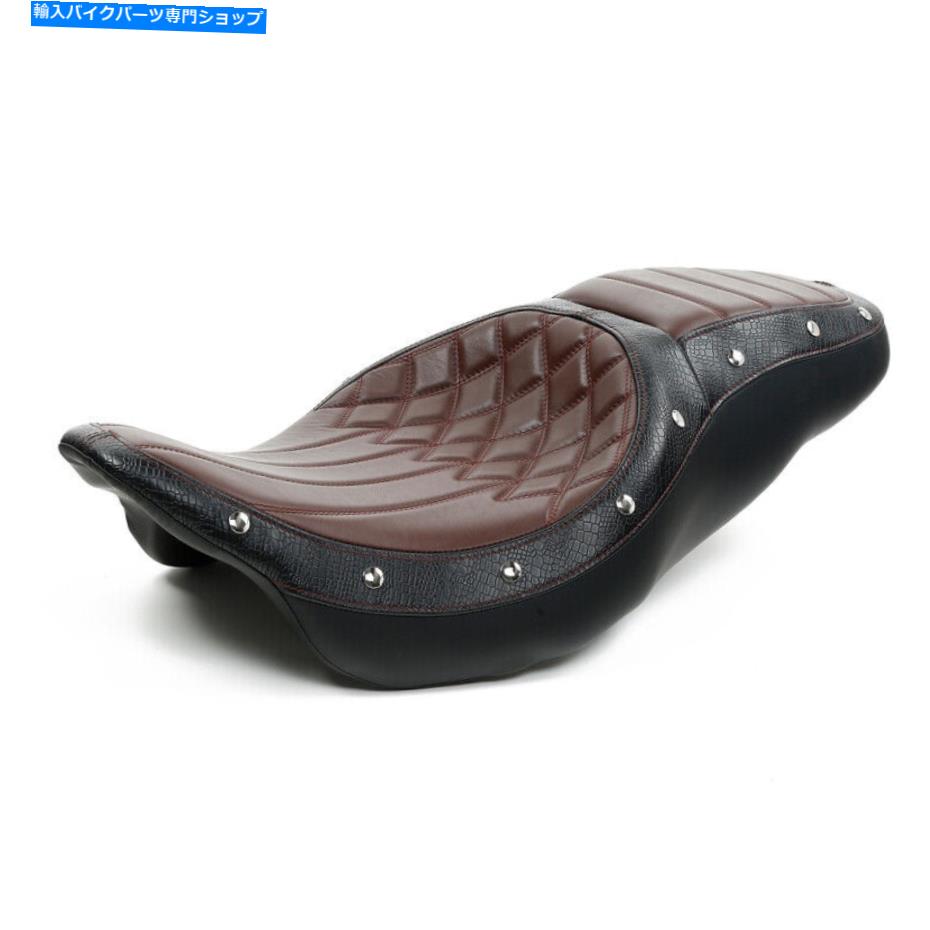 Seats ハーレーツーリングCVOロードグライド2009-2022ブラウンに適したドライバーと助手席 Driver & Passenger Seat Fit For Harley Touring CVO Road Glide 2009-2022 Brown【並行輸入品】