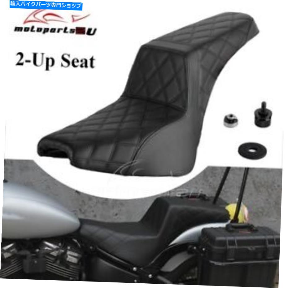 Seats ハーレーソフトアイルFLDE FLHC FLSL FXBB FXST 18+のブラック2アップドライバー助手席の助手席 Black 2-Up Driver Passenger Seat For Harley Softail FLDE FLHC FLSL FXBB FXST 18+【並行輸入品】