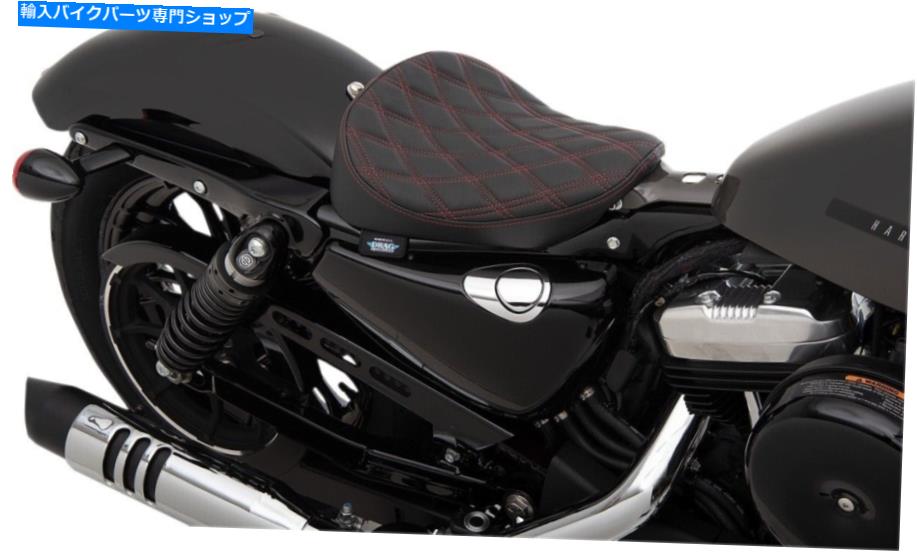 Seats ボブバーダブルダイヤモンドビニールソロシートブラック/レッドドラッグスペシャリティ0804-0741 Bobber Double Diamond Vinyl Solo Seat Black/Red Drag Specialties 0804-0741【並行輸入品】｜Us Custom Parts Shop USDM