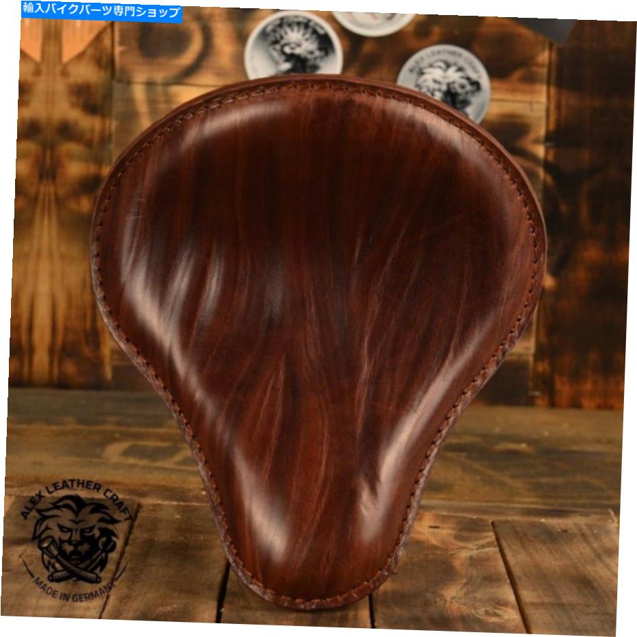Seats ボブバーチョッパーカスタムレザーハンドメイドソロシート「しわ褐色」サイズm Bobber Chopper Custom leather handmade Solo Seat \