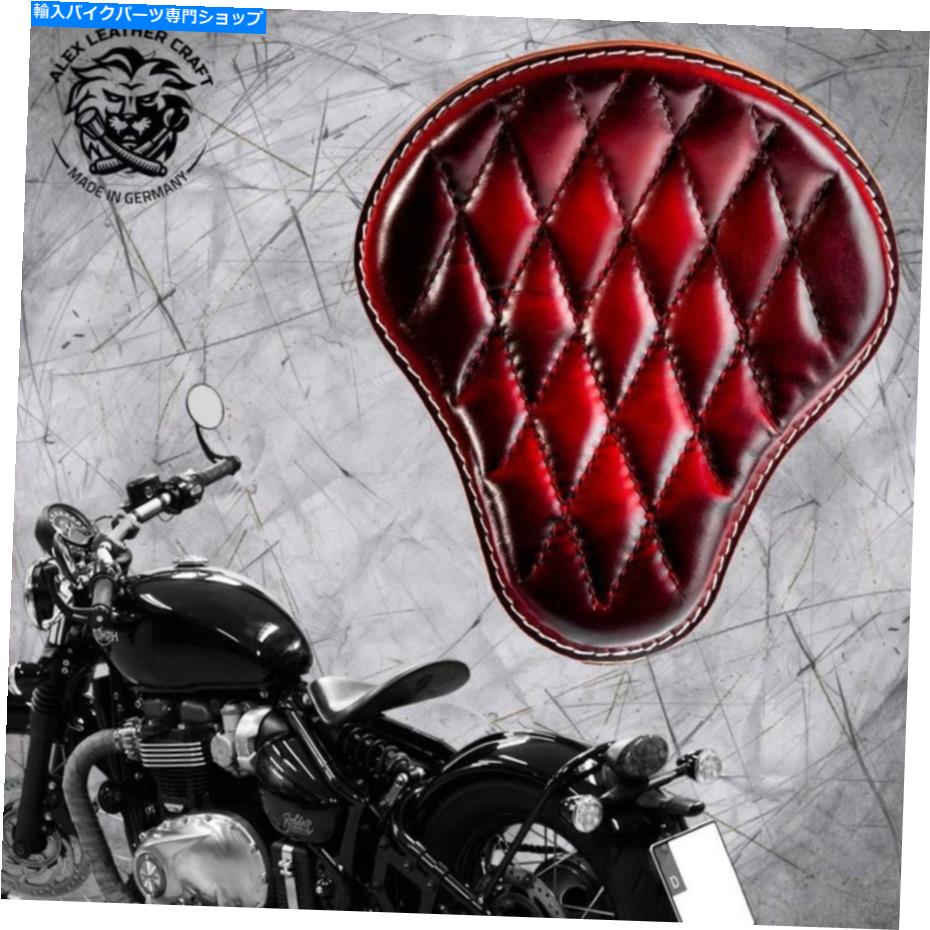 Seats 2016年以来のTriumph Bonnevilleボバー Triumph Bonneville Bobber since 2016 solo seat "Std handsewn red V3" size L【並行輸入品】｜Us Custom Parts Shop USDM