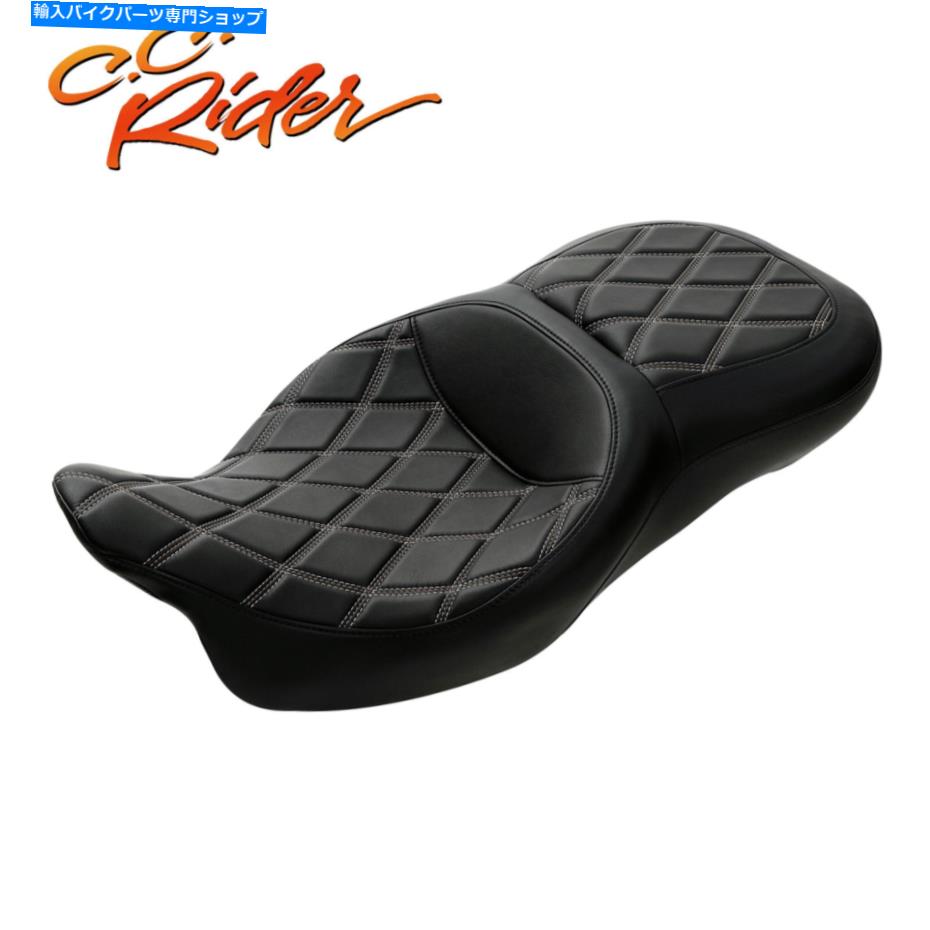Seats C.C.ハーレーツアーエレクトラグライドFLHT 09-23に適したライダードライバーの助手席 C.C. RIDER Driver Passenger Seat Fit For Harley Touring Electra Glide FLHT 09-23【並行輸入品】