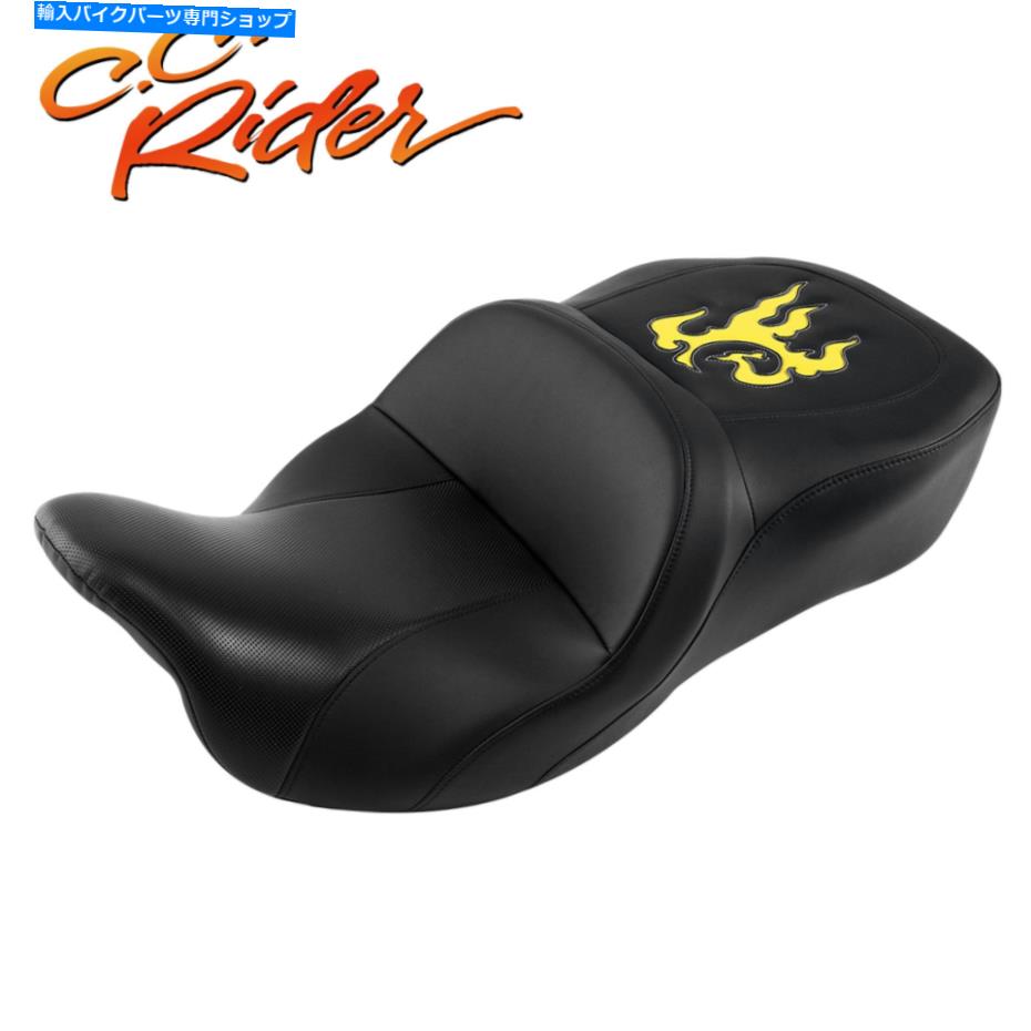Seats C.C.ライダードライバーの乗客のピリオンシートハーレーツーリングロードキング09-upに適しています C.C. RIDER Driver Passenger Pillion Seat Fit For Harley Touring Road King 09-Up【並行輸入品】