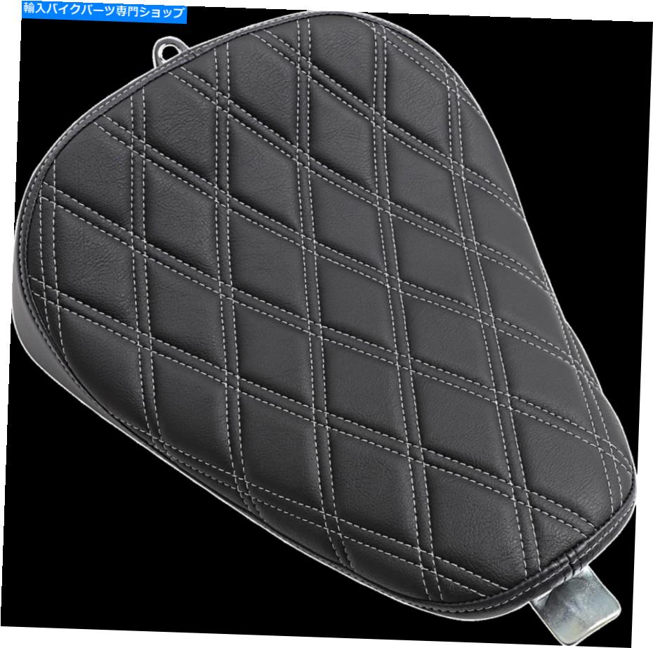 Seats DSブラックビニールシルバーダブルダイヤモンドボブバーソロシートフォーフォーティ8 2010-2020 DS Black Vinyl Silver Double Diamond Bobber Solo Seat for Forty Eight 2010-2020【並行輸入品】