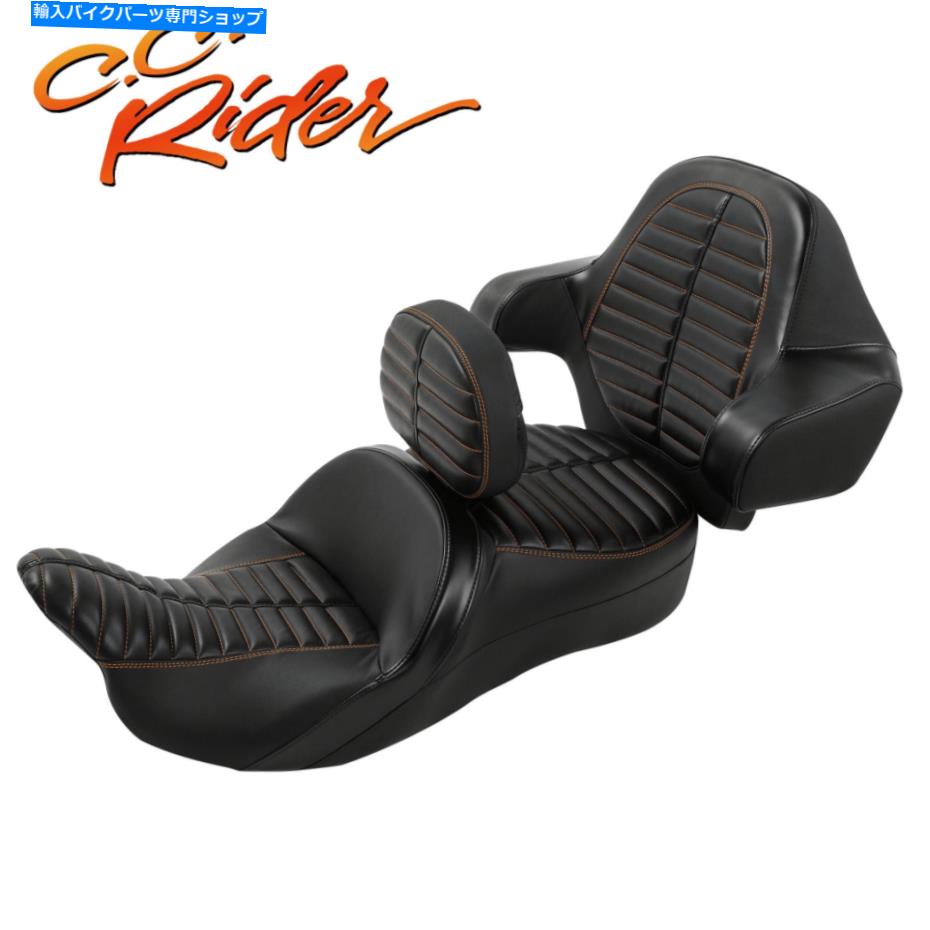 Seats C.C.ライダードライバーの助手席+ハーレーストリートグライドロードキングに適したバックレスト C.C. RIDER Driver Passenger Seat+Backrest Fit For Harley Street Glide Road King【並行輸入品】