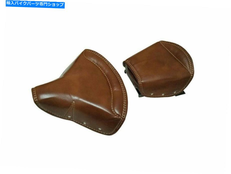Seats ロイヤルエンフィールド弾丸標準500cc用のレザースプリングフロント＆ピリオンシート Leather Spring Front & Pillion Seat For Royal Enfield Bullet Standard 500cc【並行輸入品】