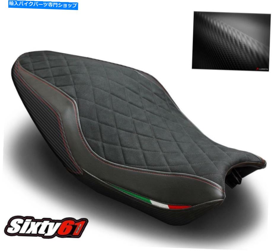 Seats ドゥカティ821 1200シートカバー2014 2015 2016ルイモトレッドステッチスエードカーボンファイバー Ducati 821 1200 Seat Cover 2014 2015 2016 Luimoto Red Stitch Suede Carbon Fiber【並行輸入品】