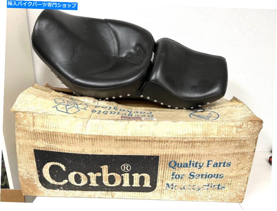 Seats コービンシート新しいノスヤマハデュアルシートオートバイ散漫な黒い革張りのシート Corbin Seat New NOS Yamaha Dual Seat Motorcycle Studded Black Leather seat【並行輸入品】