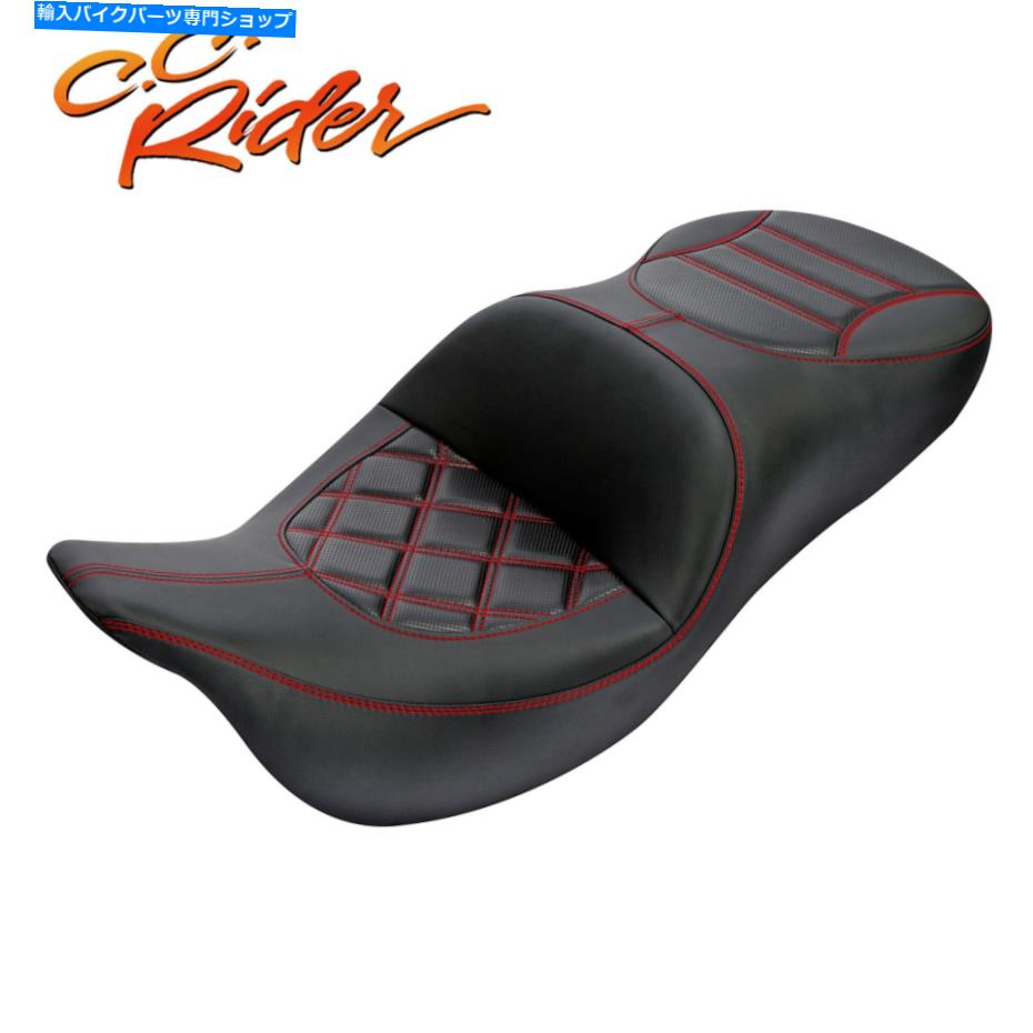 Seats C.C.ライダードライバーの乗客2アップシートハーレーCVOツーリングロードキング09-22に適しています C.C. RIDER Driver Passenger 2-Up Seat Fit For Harley CVO Touring Road King 09-22【並行輸入品】