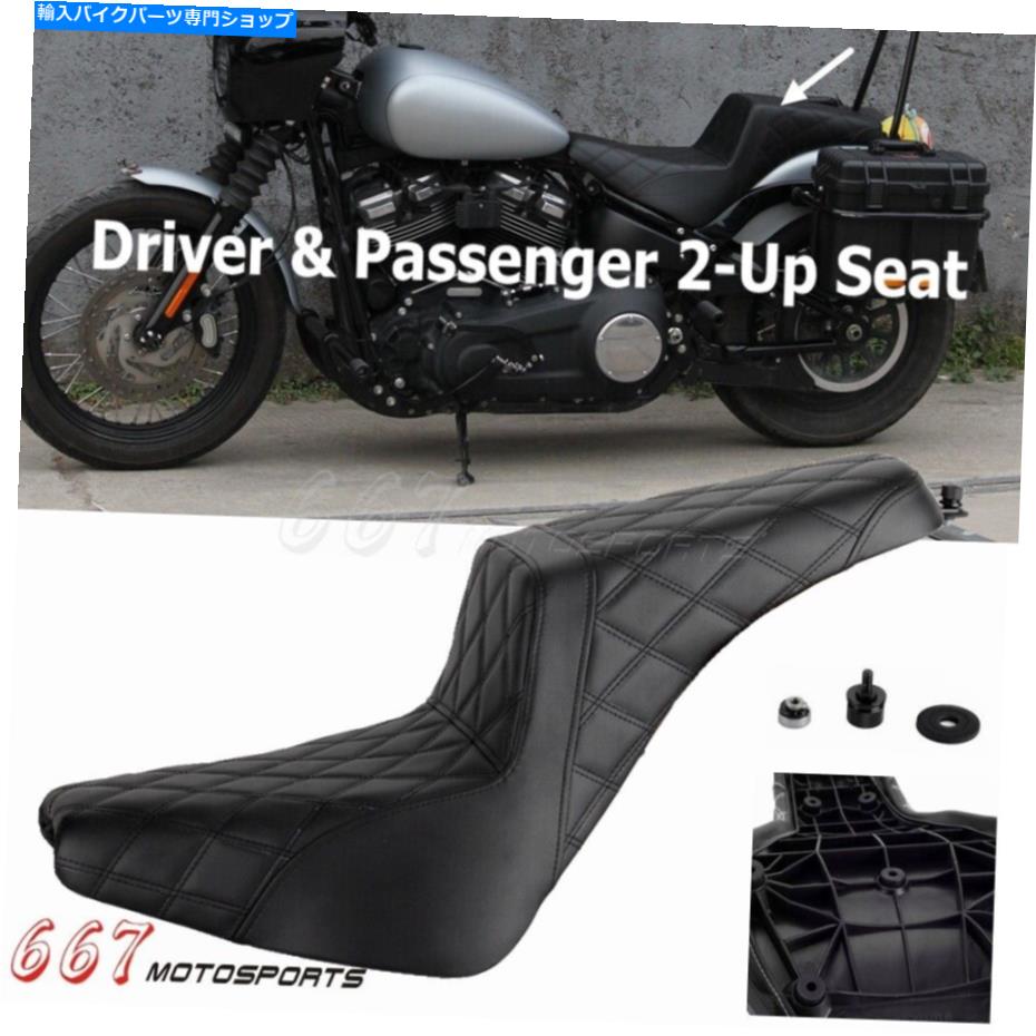 Seats ハーレーソフトアイルストリートボブのためのマウントボルト付きドライバー乗客2アップシートボブ2018-2022 Driver Passenger 2-Up Seat w/Mount Bolts For Harley Softail Street Bob 2018-2022【並行輸入品】｜Us Custom Parts Shop USDM