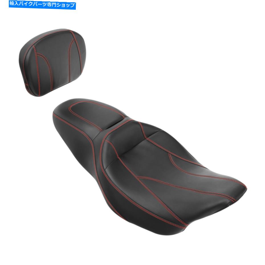 Seats ハーレーストリートグライドFLHX 09-22 2019にフィットするバックレストパッド付きライダーの助手席 Rider Passenger Seat w/ Backrest Pad Fit For Harley Street Glide FLHX 09-22 2019【並行輸入品】