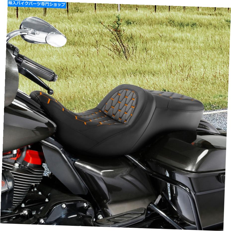 Seats ハーレーツアーエレクトラグライドにフィットするブラックライダードライバーの助手席09-22 Black Rider Driver Passenger Seat Fit For Harley Touring Electra Glide 09-22【並行輸入品】