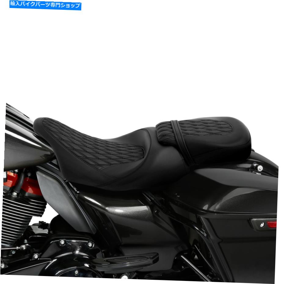 Seats PUレザードライバーとハーレーエレクトラグライドに適したPUレザードライバーと乗客のピリオンシート09-22 21 PU Leather Driver & Passenger Pillion Seat Fit For Harley Electra Glide 09-22 21【並行輸入品】