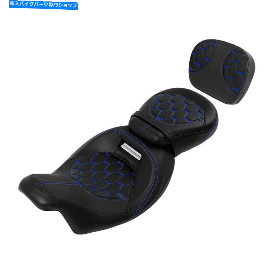 Seats ハーレーロードキンググライドにフィットするパッド付きドライバーの乗客席09-22 Blue Stitches Driver Passenger Seat w/ Pad Fit For Harley Road King Glide 09-22【並行輸入品】 105,270円