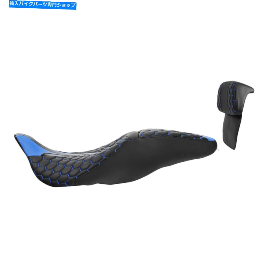 Seats ハーレーロードグライドキングに適しているブラックブルードライバーの助手席バックレストフィット14-22 Black Blue Driver Passenger Seat Backrest Fit For Harley Road Glide King 14-22【並行輸入品】