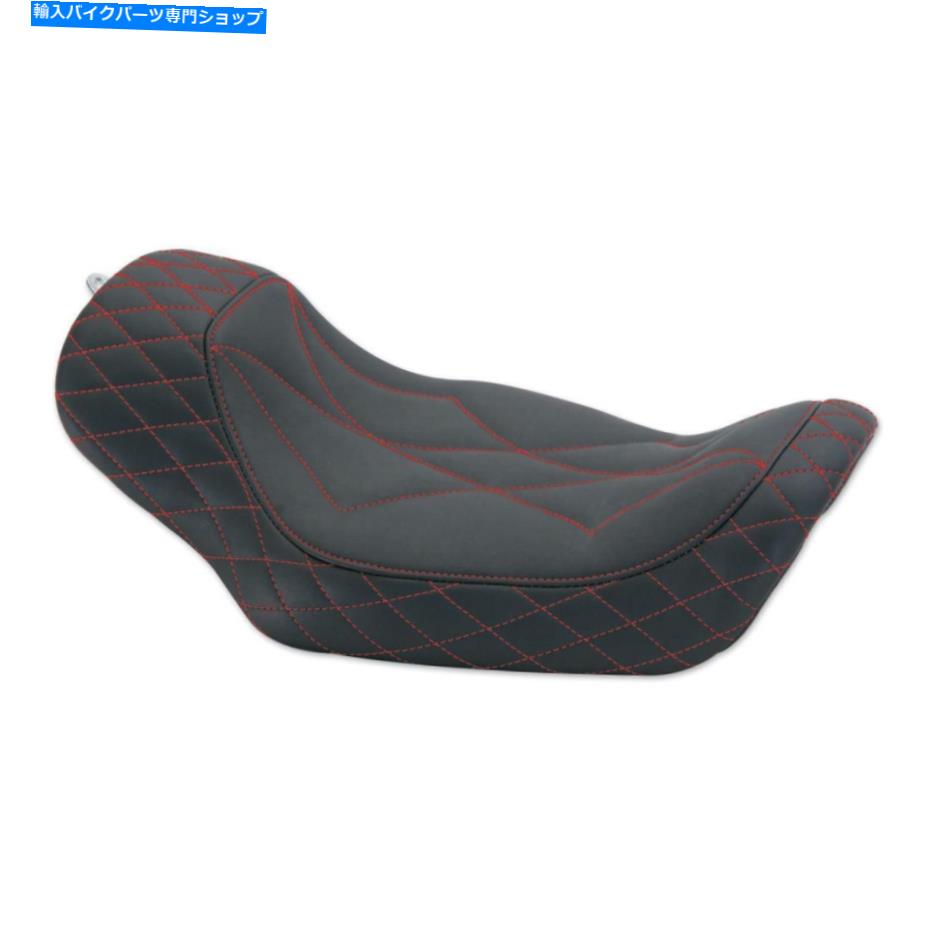 Seats マスタングリビアジャーニーソロシートダイヤモンドレッドステッチ08-20ハーレーFLH FLT Mustang Revere Journey Solo Seat Diamond Red Stitching for 08-20 Harley FLH FLT【並行輸入品】｜Us Custom Parts Shop USDM