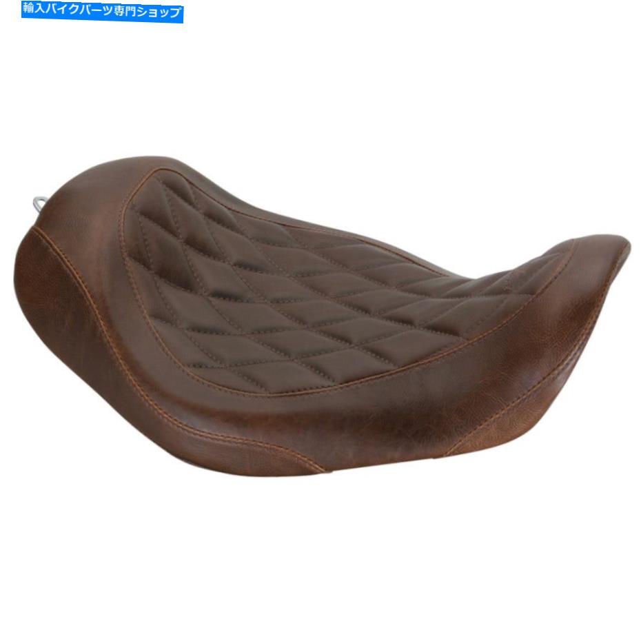 Seats マスタング76706ハーレーダイナのための茶色の滑らかなワイドトリッパードライバーソロシート06-17 Mustang 76706 Brown Smooth Wide Tripper Driver Solo Seat for Harley Dyna 06-17【並行輸入品】