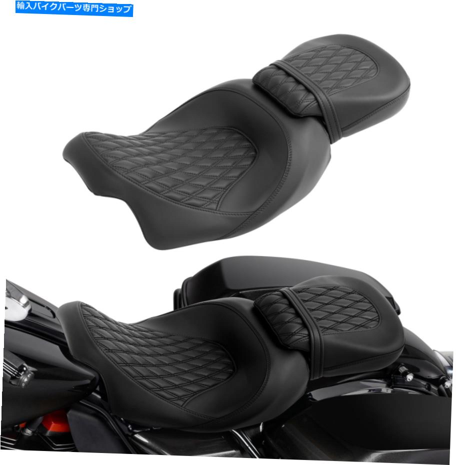 【楽天市場】Seats ハーレーツーリングストリートロードグライド20092023にふさわしいブラックドライバーと助手席 Black