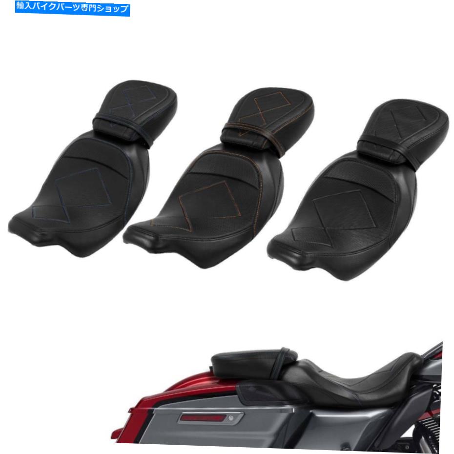 Seats ハーレーツーリングストリートグライド2009-2022に適したブラックライダーの乗客のピリオンシート Black Rider Passenger Pillion Seat Fit For Harley Touring Street Glide 2009-2022【並行輸入品】