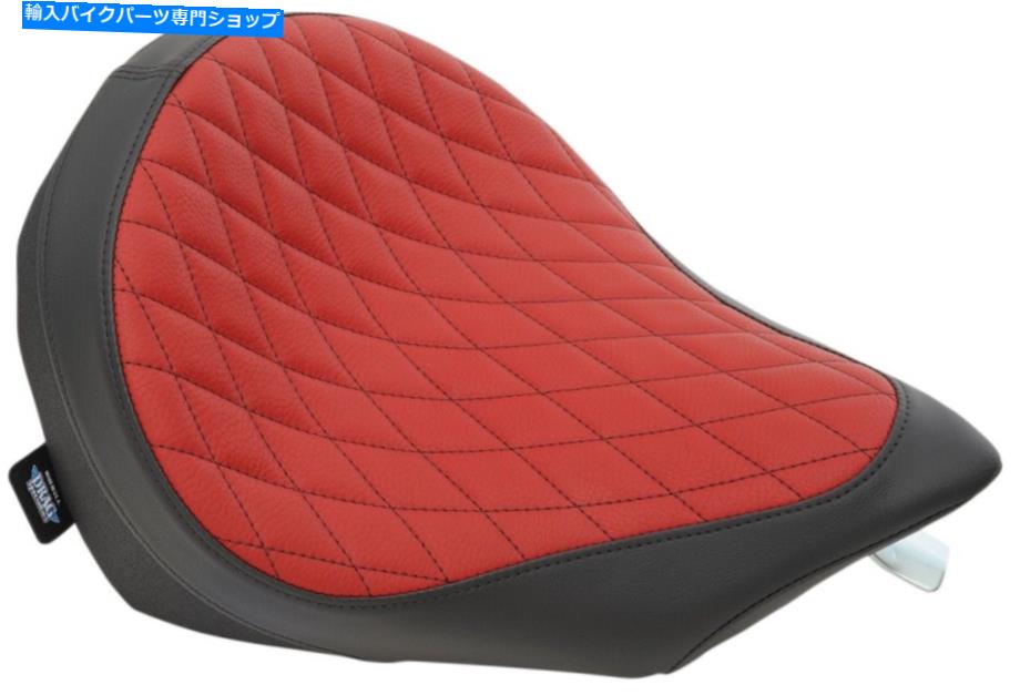 Seats ロープロファイルダイヤモンドSRレザーソロシートブラック/レッドドラッグスペシャリティ0810-1885 Low-Profile Diamond SR Leather Solo Seat Black/Red Drag Specialties 0810-1885【並行輸入品】｜Us Custom Parts Shop USDM