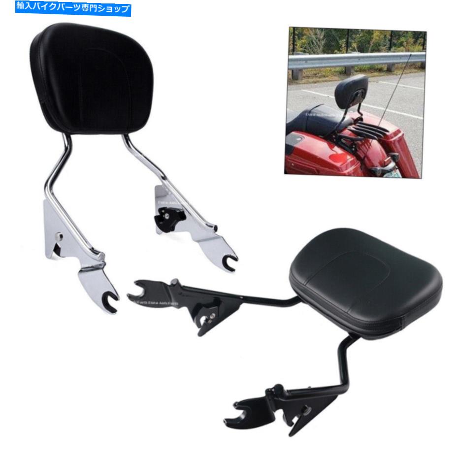 Seats ハーレーツーリングロードキンググライド2009-2020のためのブラックデタッチ可能なバックレストシシーバー Black Detachable Backrest Sissy Bar For Harley Touring Road King Glide 2009-2020【並行輸入品】