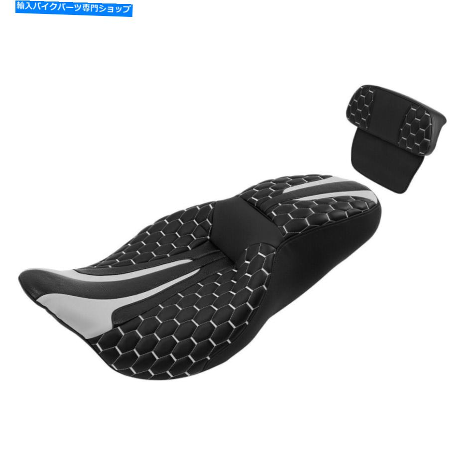 Seats ハーレーツーリングロードグライド2014年に適したバックレストパッド付きドライバー助手席パッド Driver Passenger Seat w/ Backrest Pad Fit For Harley Touring Road Glide 2014-Up【並行輸入品】|Us Custom Parts Shop USDM