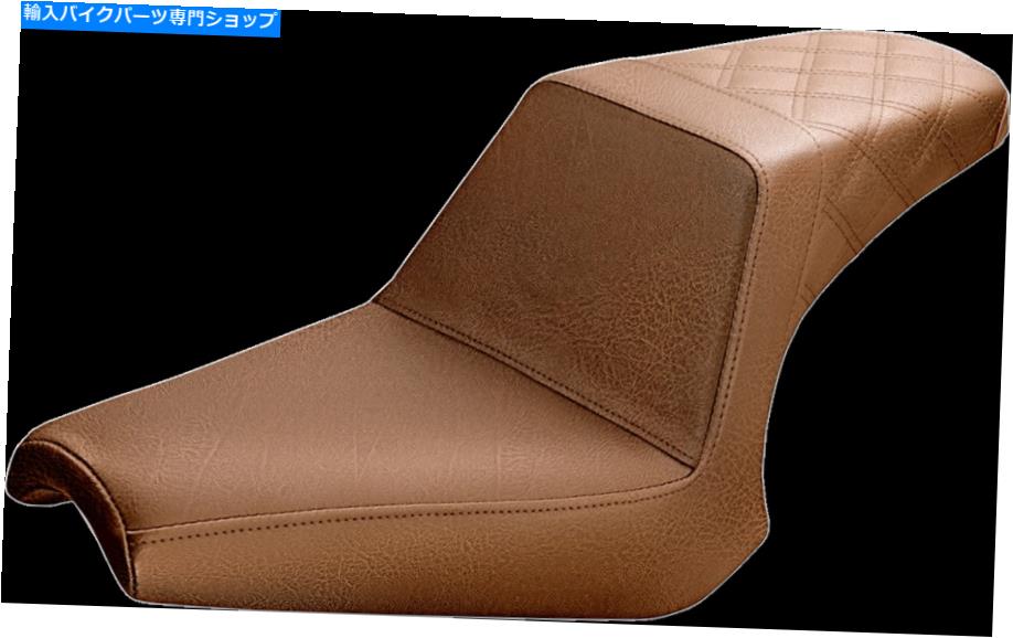 Seats サドルマンステップアップシート - リアラティスステッチ - ブラウンY13-16-173BR SADDLEMEN Step Up Seat - Rear Lattice Stitched - Brown Y13-16-173BR【並行輸入品】