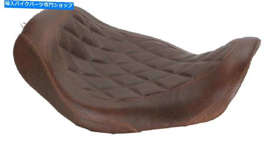 Seats マスタングワイドトリッパーブラウンダイヤモンドステッチソロシート2006-2017ハーレーダイナ Mustang Wide Tripper Brown Diamond Stitch Solo Seat For 2006-2017 Harley Dyna【並行輸入品】