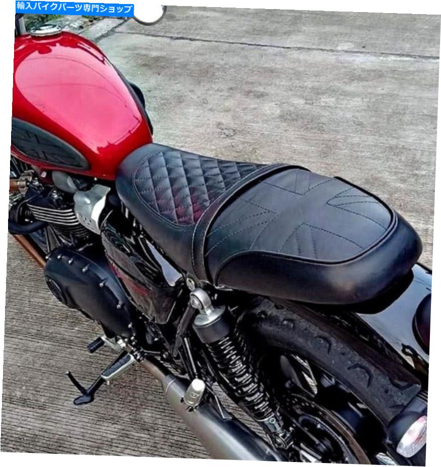 Seats T100用のTriumph Seat（Real Leather）、Treet Twin、T120にはベース、ユニオンジャックが含まれます TRIUMPH SEAT(Real Leather) for T100,treet Twin,T120 include Base,Union Jack【並行輸入品】