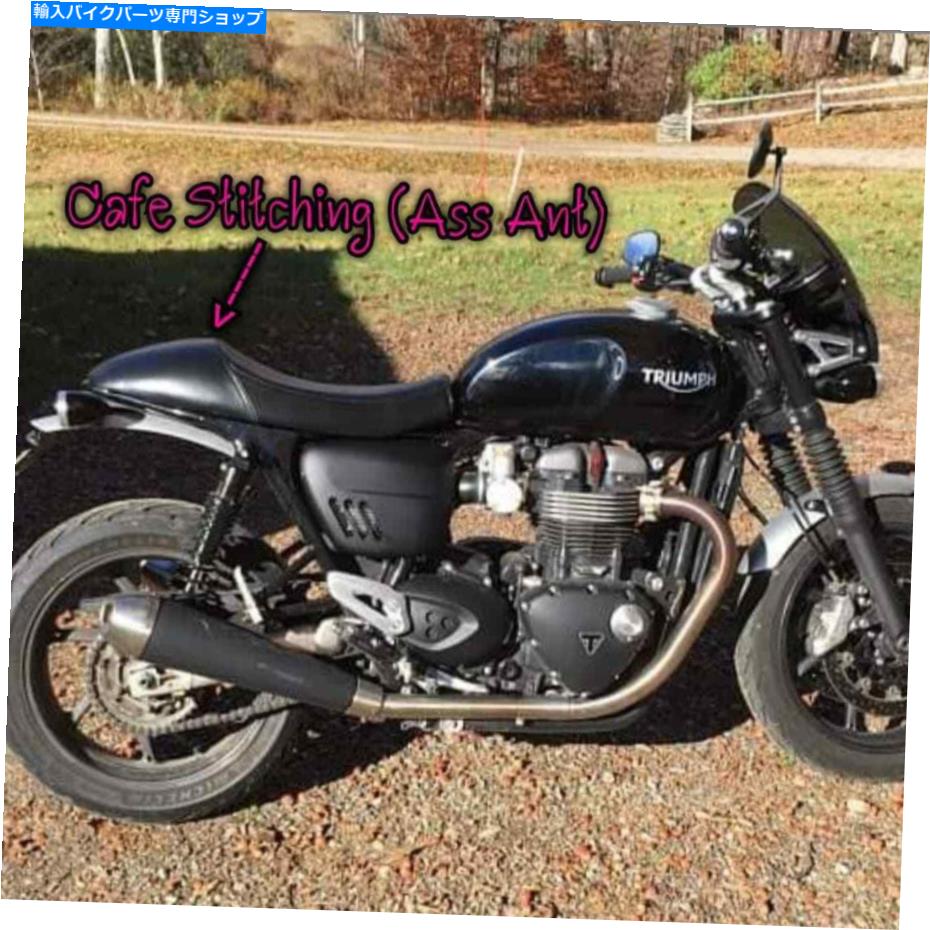 Seats スピードツインのためのトライアンフシート(リアルレザー)ベース、カフェ(お尻アリ)デザイン TRIUMPH SEAT(Real Leather) for Speed Twin include Base, Cafe (Ass Ant) Design【並行輸入品】|Us Custom Parts Shop USDM