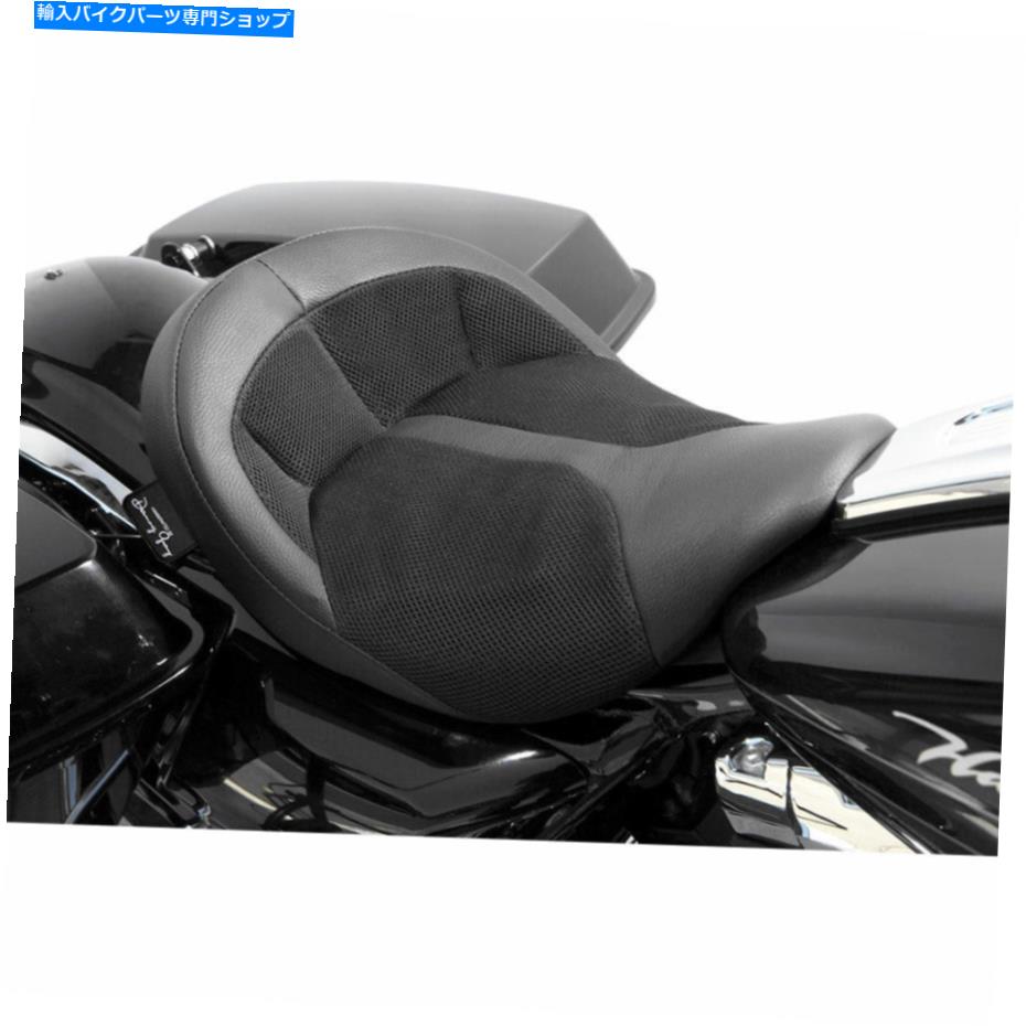 Seats 2008-18ハーレーFlhr flhx flhtのダニーグレイレザービッグストソロエアシート Danny Gray Leather BigIST Solo Air Seat for 2008-18 Harley FLHR FLHX FLHT【並行輸入品】