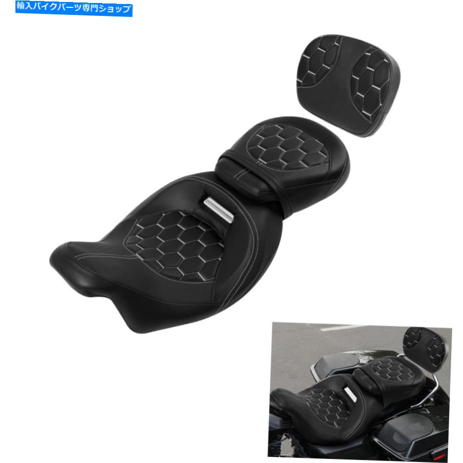 Seats ハーレーツーリングロードキンググライド2009-2022に適したライダーの助手席バックレストフィット Rider Passenger Seat Backrest Fit For Harley Touring Road King Glide 2009-2022【並行輸入品】