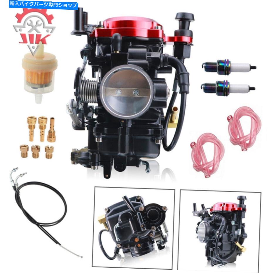 Carburetor CV40炭水化物キャブレター＆43 ''ハーレーソフトアイルダイナFXRローライダー用スロットルケーブル CV40 Carb Carburetor & 43'' Throttle Cable For Harley Softail Dyna FXR Low Rider【並行輸入品】