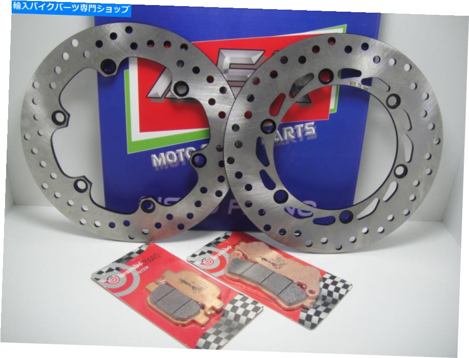 Brake Pads セットディスク +ブレーキパッドブレンボフロントリアホンダSH 300 -ABS 2009 Set Discs + Brake Pads BREMBO Front Rear Honda Sh 300 - ABS 2009【並行輸入品】
