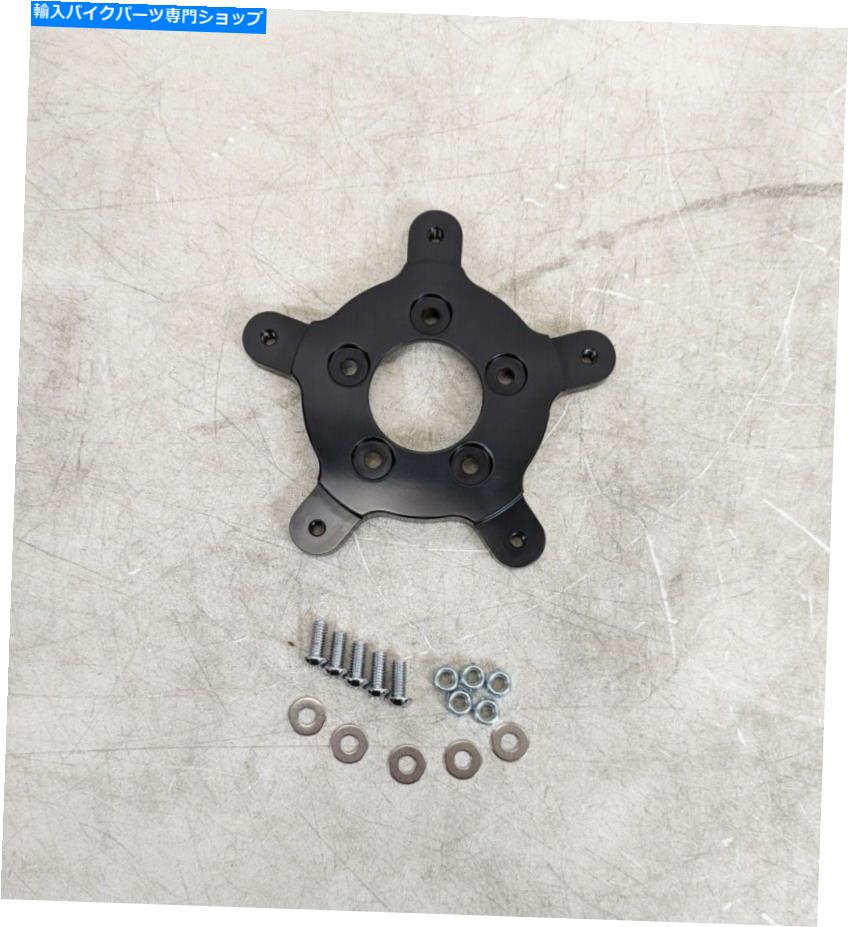 Brake Disc Rotors アーレンネスブラックブレーキローター5ボルトハブホイールアダプターキットハーレーツーリング14-20 Arlen Ness Black Brake Rotor 5-Bolt Hub Wheel Adapter Kit Harley Touring 14-20【並行輸入品】