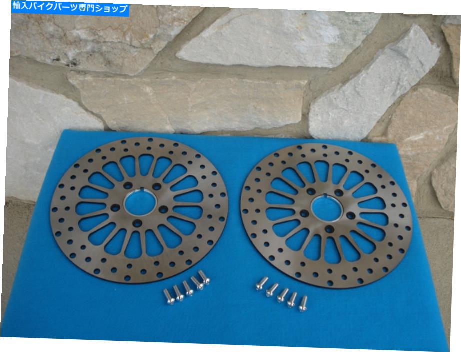 Brake Disc Rotors 11.8 "ハーレーFLT 08-up with free boltsのスポークサテンフロントブレーキローターペア 11.8" SPOKE SATIN FRONT BRAKE ROTOR PAIR FOR HARLEY FLT 08-UP WITH FREE BOLTS【並行輸入品】｜Us Custom Parts Shop USDM 89,320円