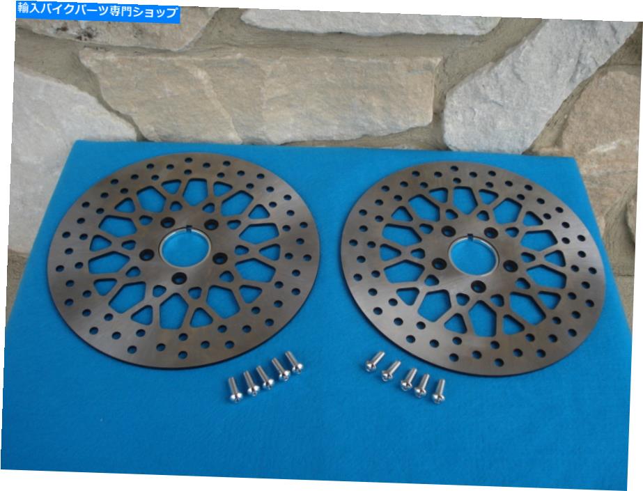 Brake Disc Rotors 11 1/2 "メッシュサテンフロントブレーキローターペアハーレー用1984アップフリーボルトと 11 1/2" MESH SATIN FRONT BRAKE ROTOR PAIR FOR HARLEYS 1984-UP WITH FREE BOLTS【並行輸入品】|Us Custom Parts Shop USDM
